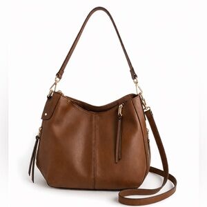 Elegant Brown Leather Shoulder Bag brand new never used no tags